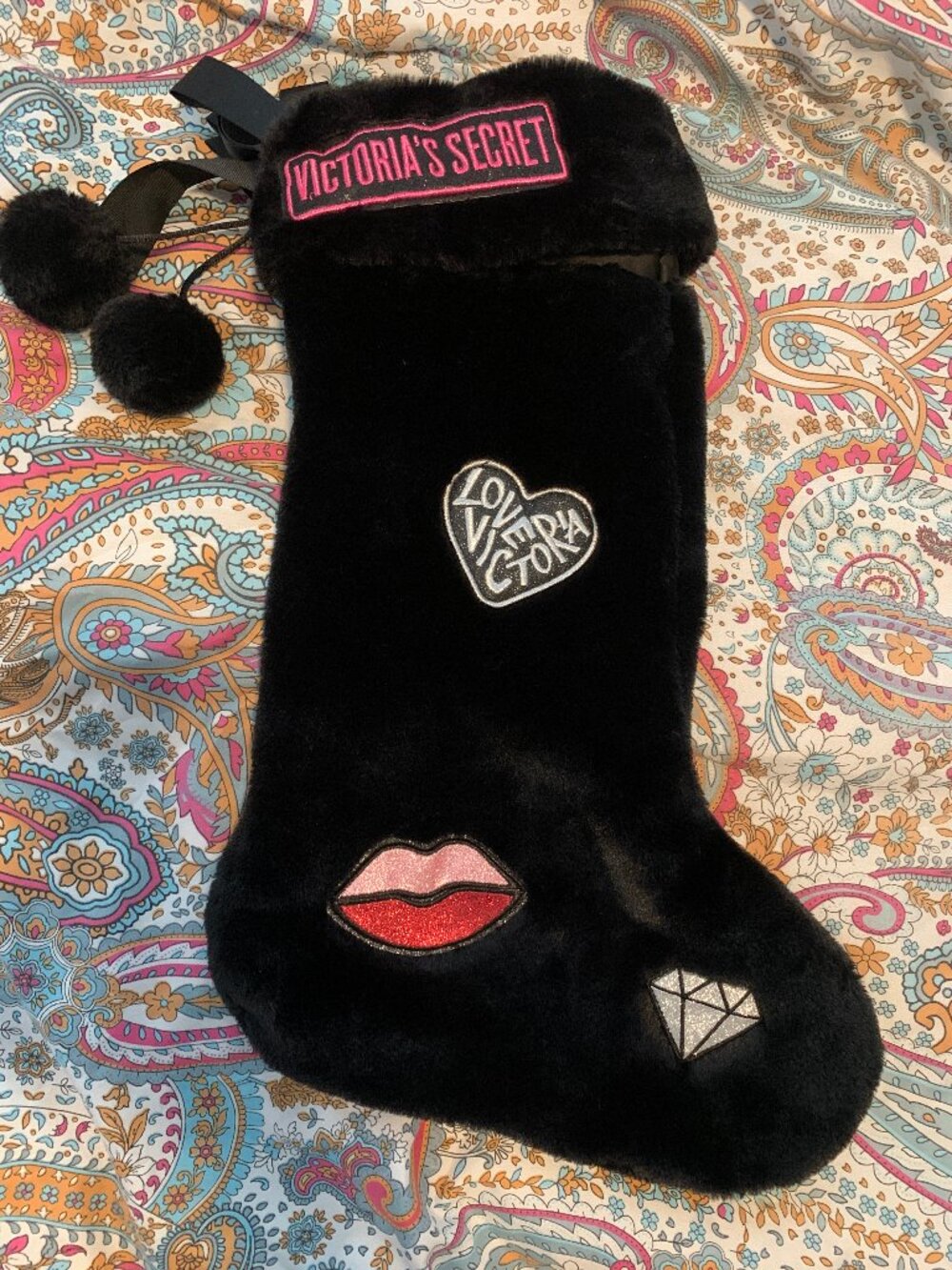 Victoria's Secret Christmas Stocking and Cylindrical Gift Container
